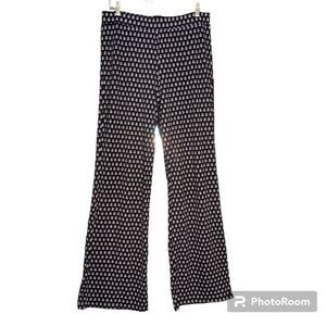 Jude Connally Trixie Pants Womens Wide Leg Pull On Navy Foulard Size L LargeTh